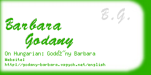 barbara godany business card